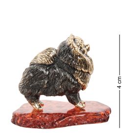 AM-1325 Фигурка «Шпиц» (латунь, янтарь)