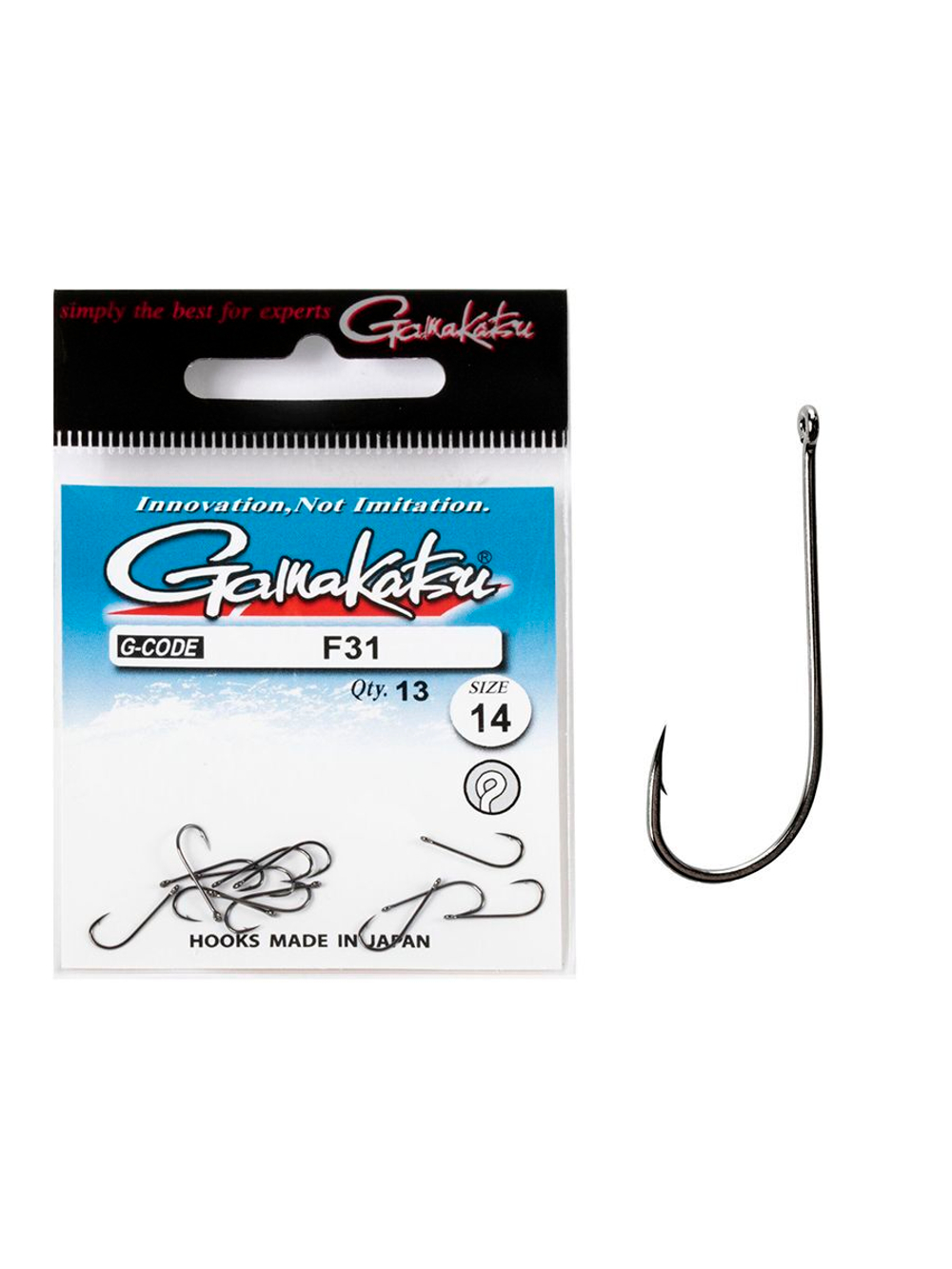 Крючки Gamakatsu F31 NEW LABEL HOOKS BLACK размер 16 (упк.13шт.)