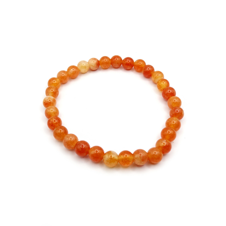 Браслет Кварц оранжево-коричневый шар 6 мм