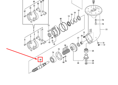 196420-04514 (196420-04512) SHAFT, PROPELLER