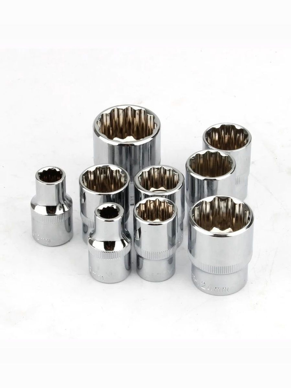 Набор головок 12 гранные 19 шт, торцевые головки 1/2, двенадцатигранные