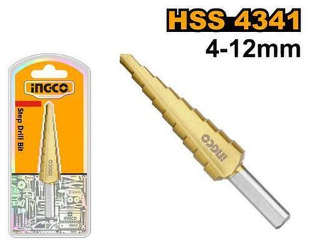 Сверло ступенчатое INGCO AKSDS41233 INDUSTRIAL 4-12 мм
