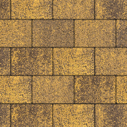 Тротуарная плитка ПРЯМОУГОЛЬНИК 300х200 мм - Листопад гранит Янтарь
