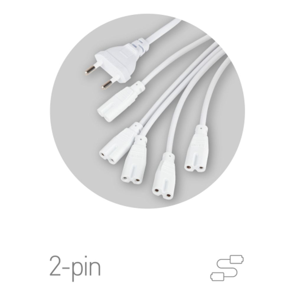 Разветвитель сетевой для линейных светильников ЭРА 5х IEC C7 2pin 2m для подключения 5 светильников | Аксессуары для фито светильников