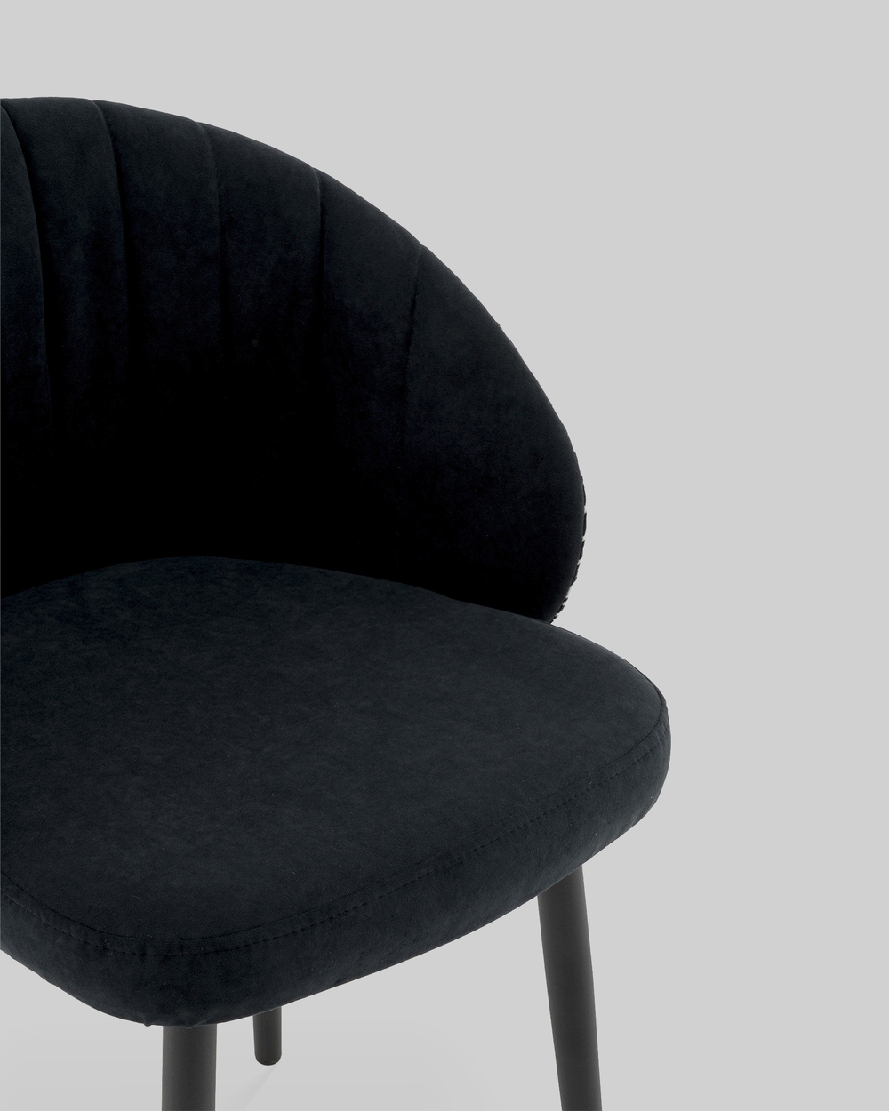 Стул Пасаденика велюр черный, спинка гусиная лапка