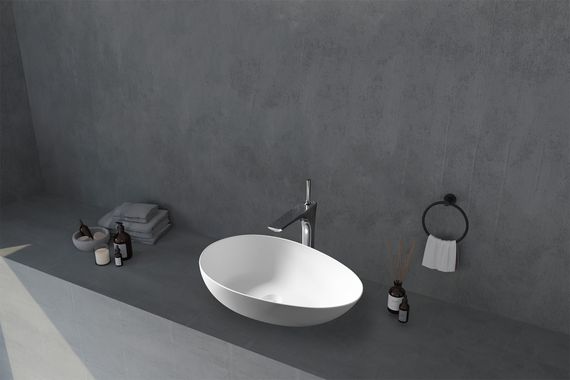 Раковина накладная ABBER Stein AS2615 белая матовая