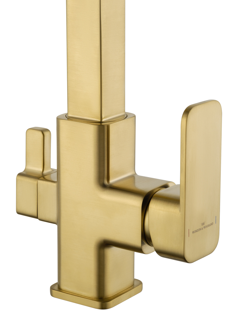 Смеситель для кухни с гибким изливом и подключением фильтра WONZON & WOGHAND, Брашированное золото (WW-88458012-BG（MW))