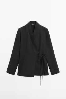 Massimo Dutti Рубашка-кимоно, черный