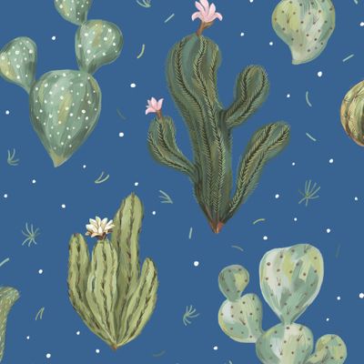 Кактусы (ультрамарин)