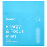 NeuroGum, мятные конфеты для энергии и концентрации, перечная мята, 12 пакетиков по 12 шт.