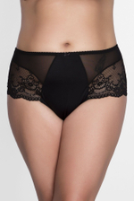 Женские трусики-бразилиана с высокой линией талии (Размер: XXL) (Цвет: черный)