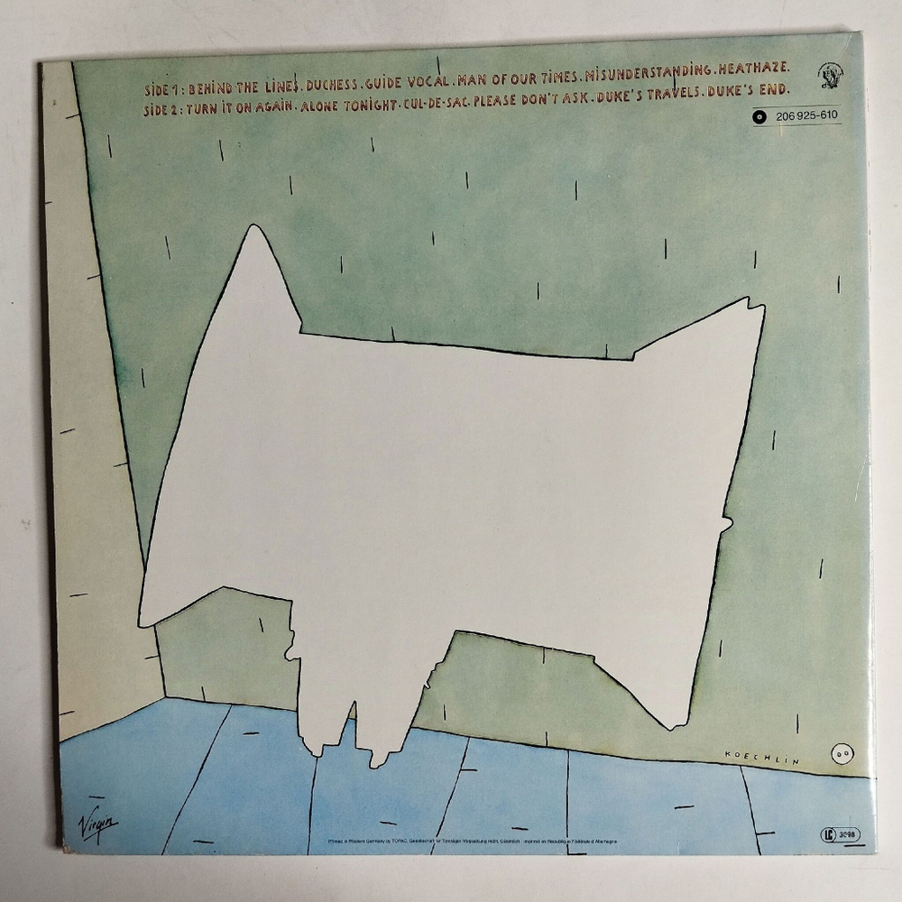 Винтажная виниловая пластинка LP Genesis Duke (Germany 1985)