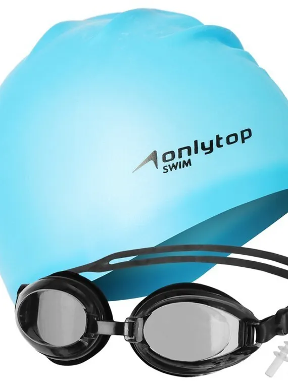 Набор для плавания: очки+шапочка, цвета микс