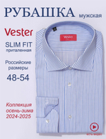 Сорочка мужская VESTER длинный рукав, голубой, хлопок/пэ