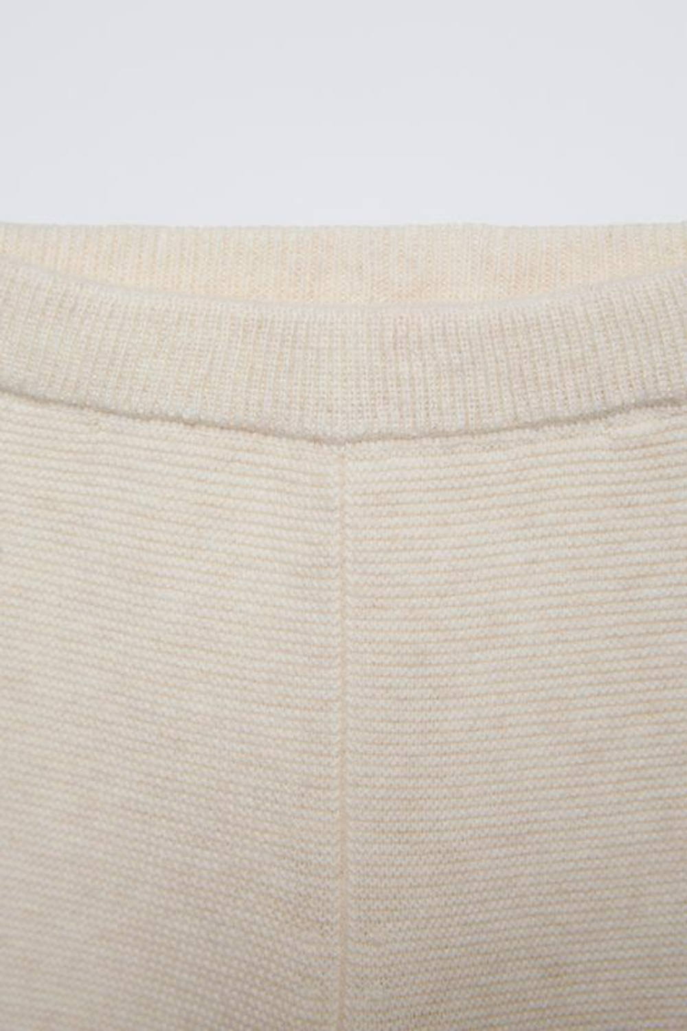 ZARA БРЮКИ ИЗ РЕЛЬЕФНОГО ТРИКОТАЖА, СВЕТЛО-БЕЖЕВЫЙ