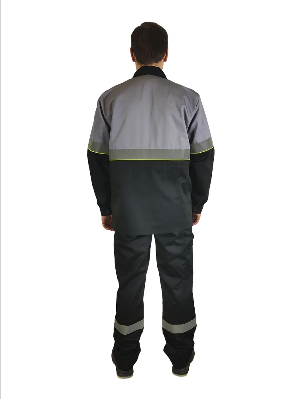 Костюм мужской летний «ЮЖНАЯ ШИРОТА» (куртка+полукомбинезон) цв.черный/серый