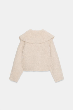 ZARА КАРДИГАН ИЗ БУКЛЕ, ЭКРЮ