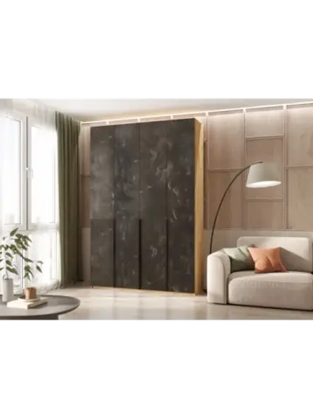 Шкаф для одежды 4 створки Мальта грей 160х51х240