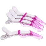 Зажимы парикмахерские 4шт «KLEVER», цвет белый/розовый, 11,5см