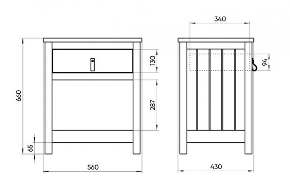 Тумба прикроватная Ellipse Wood Белый