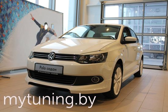 Накладка переднего бампера для Volkswagen Polo sedan