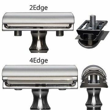 Станок для бритья Erbe с двумя лезвиями, цвет хром, ручка- силикон, цвет: серебряный/черный