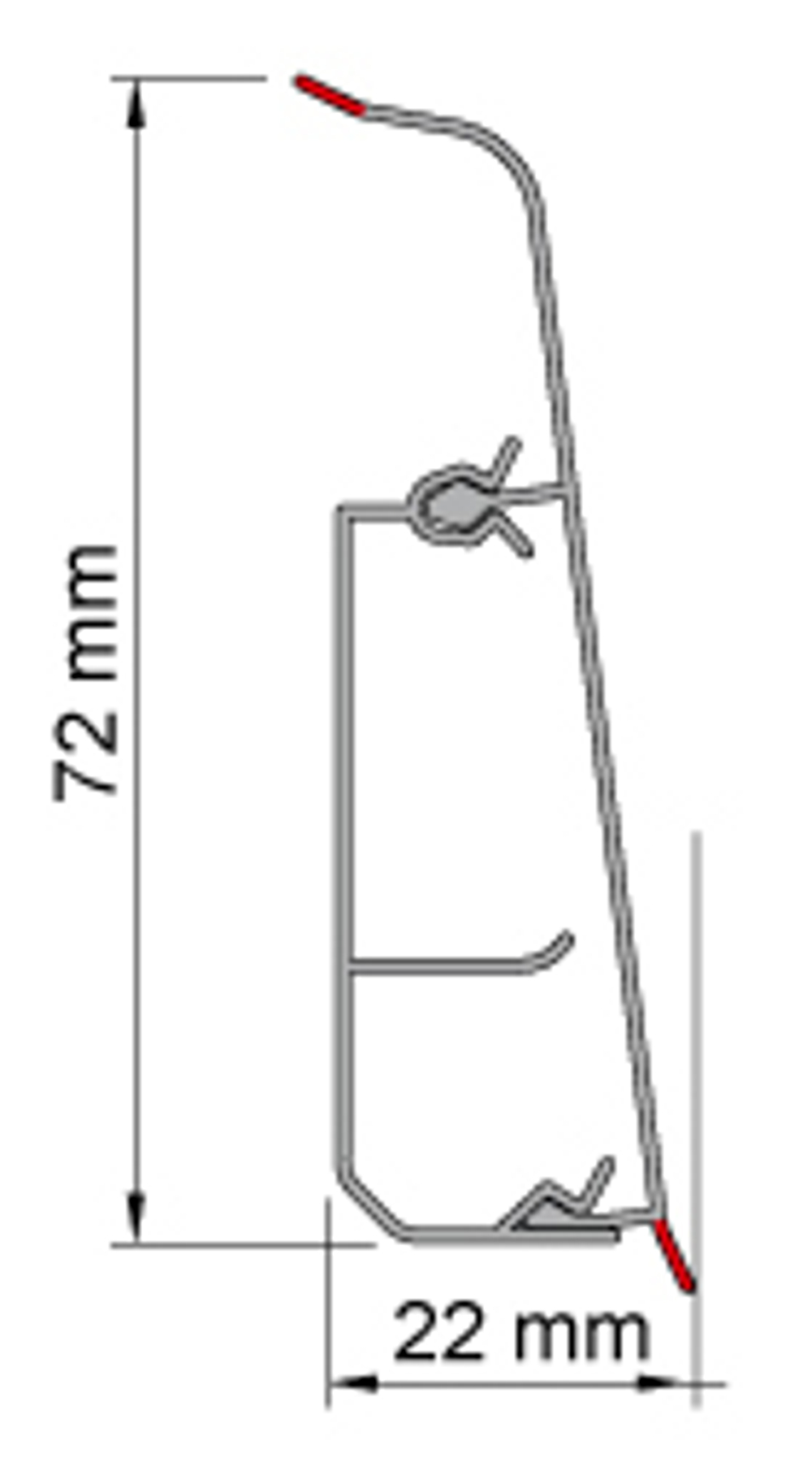 028 ПЛИНТУС "Salag LIMA 72" Клен патина 72мм 2,5м с к/к.