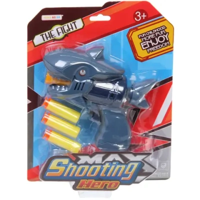 Пистолет «Акула» с мягкими пулями, 4 предмета, 16*21*4 см