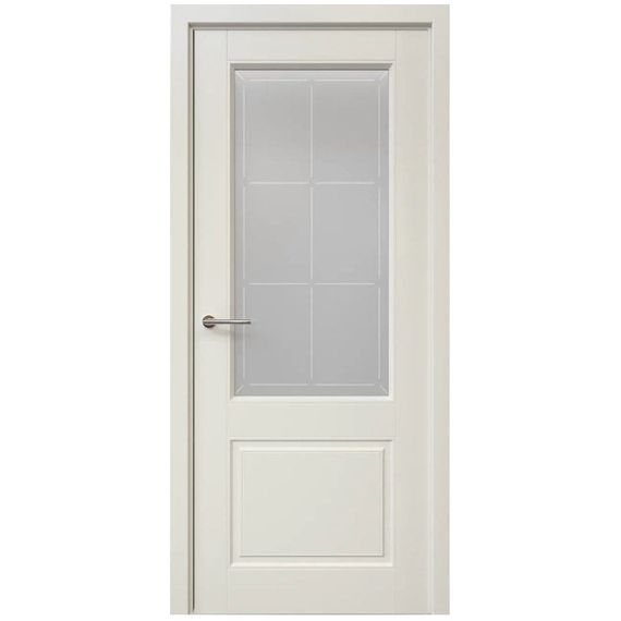 Фото межкомнатная дверь эмаль Albero Классика 2 латте остеклённая