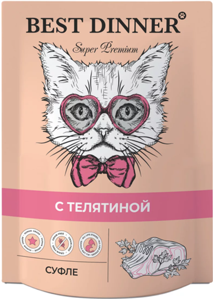 Best Dinner Super Premium с Телятиной суфле 85гр.*24шт.