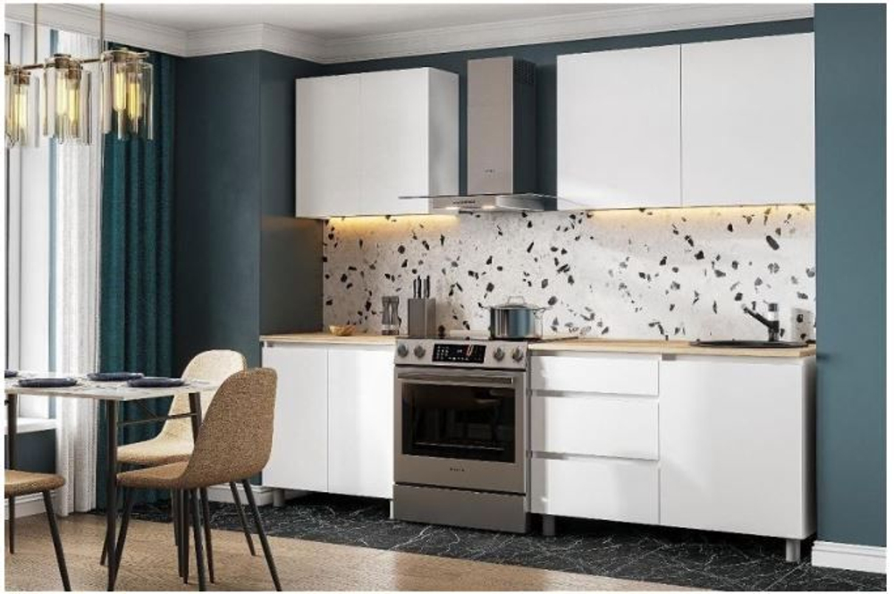 Кухонный гарнитур Den 2,0м Белый/Дуб Сонома