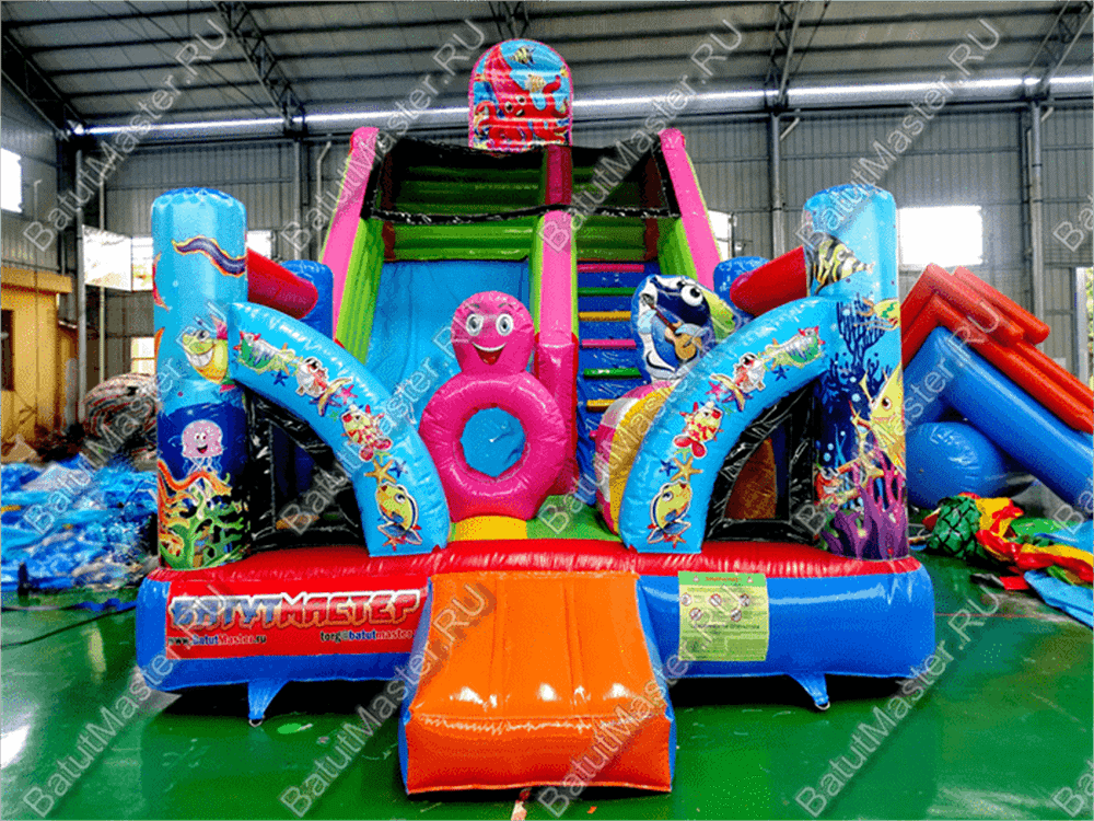 Батут-горка "Приключения рыбки" 7*5*6 м