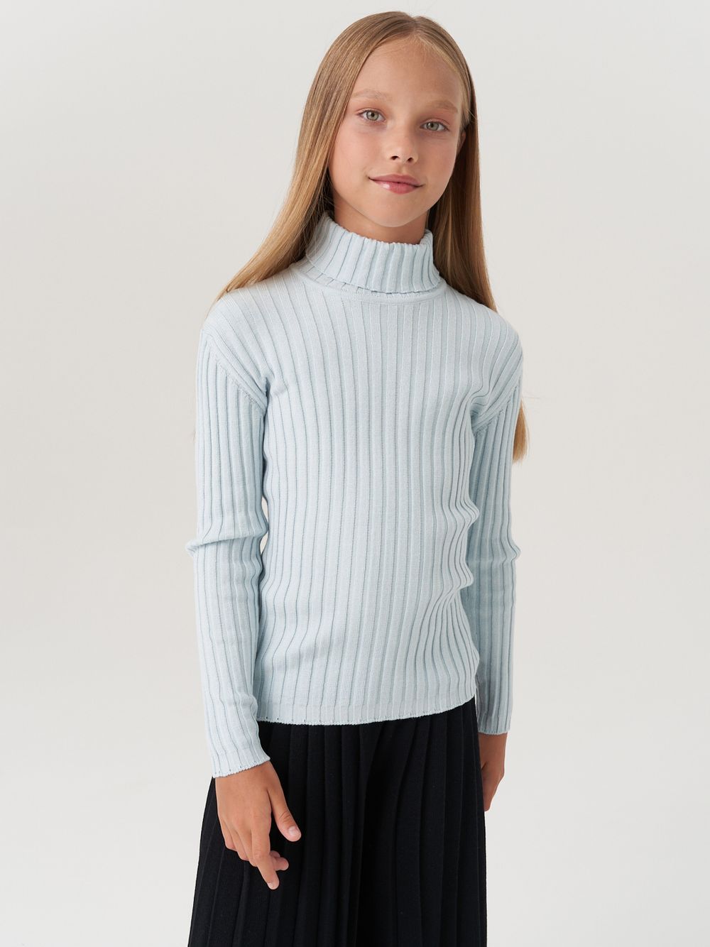 Джемпер водолазка для девочки AT274 голубой