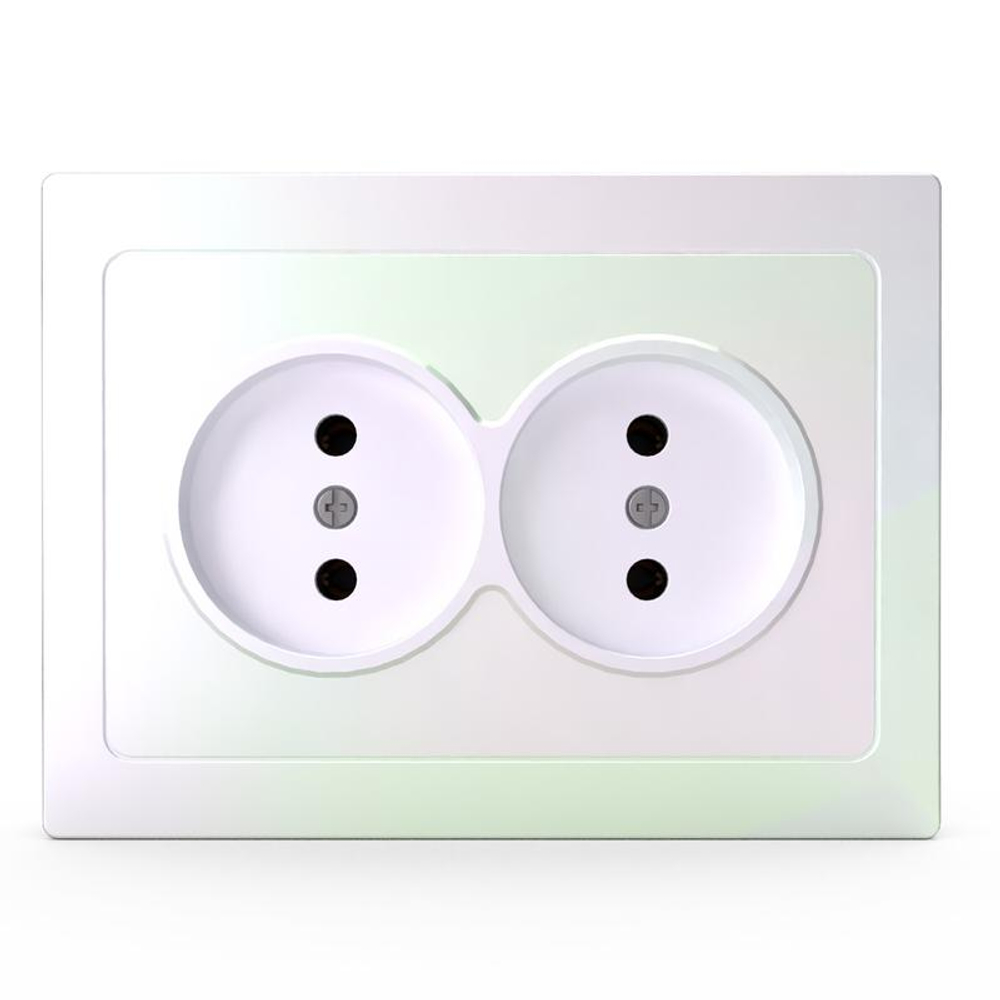Розетка 2-м СП Pixel 16А IP20 без заземл. в сборе перламутр. TOKOV ELECTRIC TKE-PX-R2F-C04