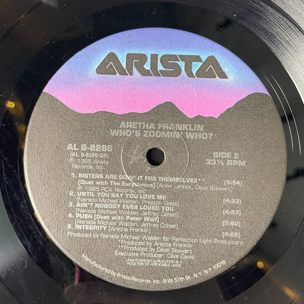 Винтажная виниловая пластинка LP Aretha Franklin Who Zoomin Who? (Germany 1985) Без конверта