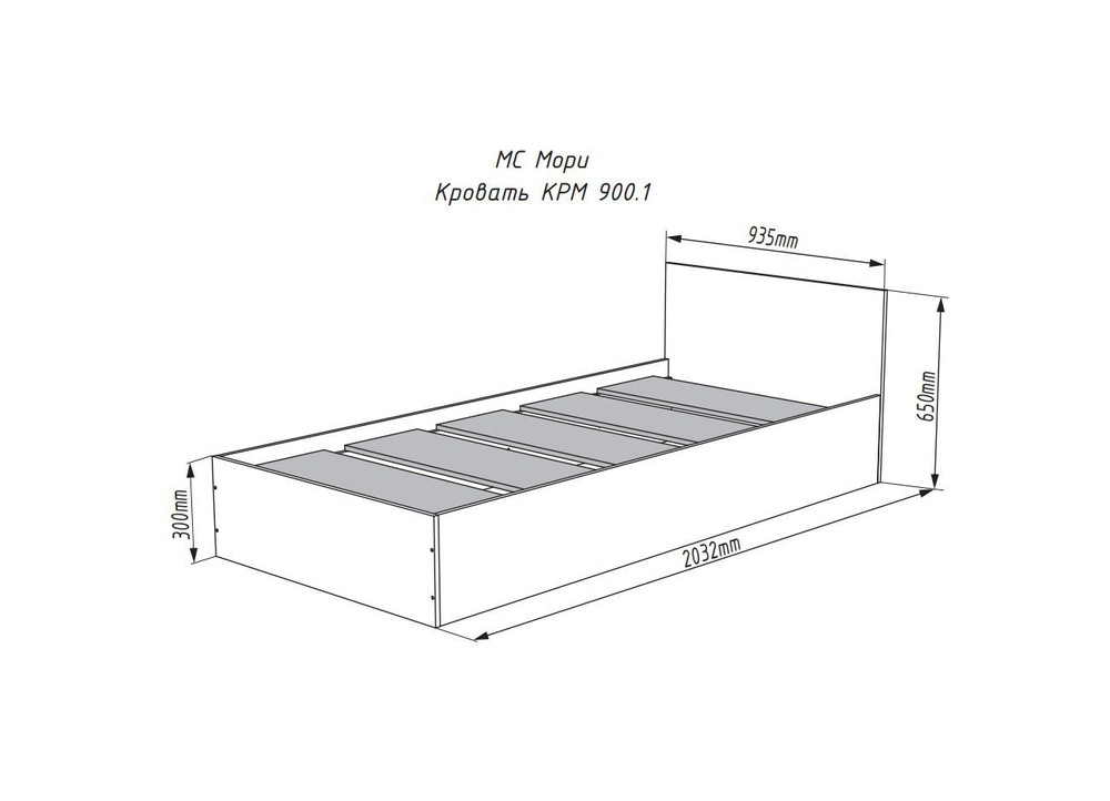 Кровать КРМ 1200.1 (МП) Графит