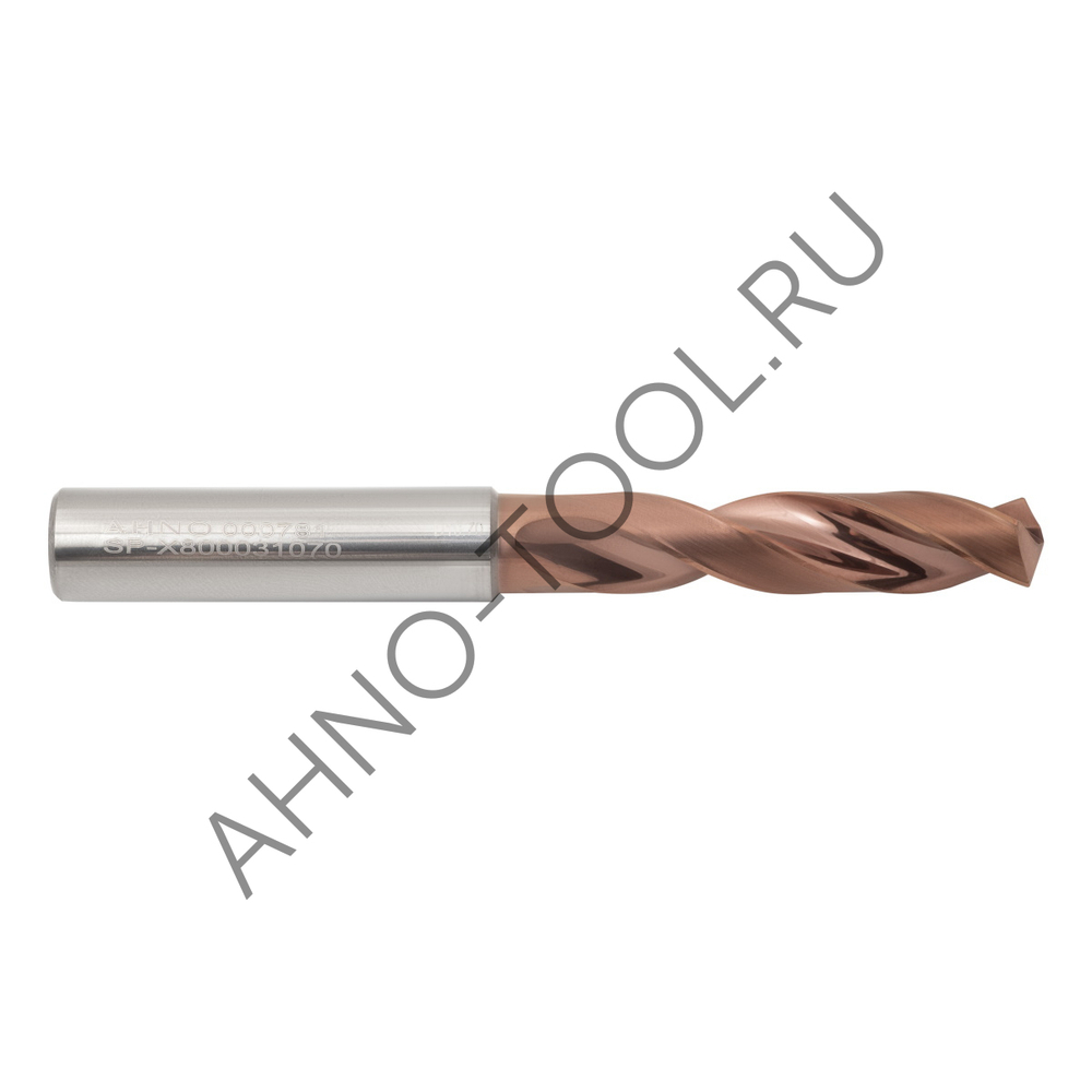 Сверло 10.7мм  твердосплавное 3D без подвода СОЖ. SP-X800031070 VHM AHNO по стали, чугуну, нерж. и ж