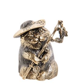 AM-1871 Фигурка «Колокольчик-Кот рыбак» (латунь)