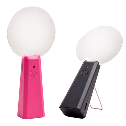 Лупа светодиодная перезаряжаемая, цвет серый/розовый