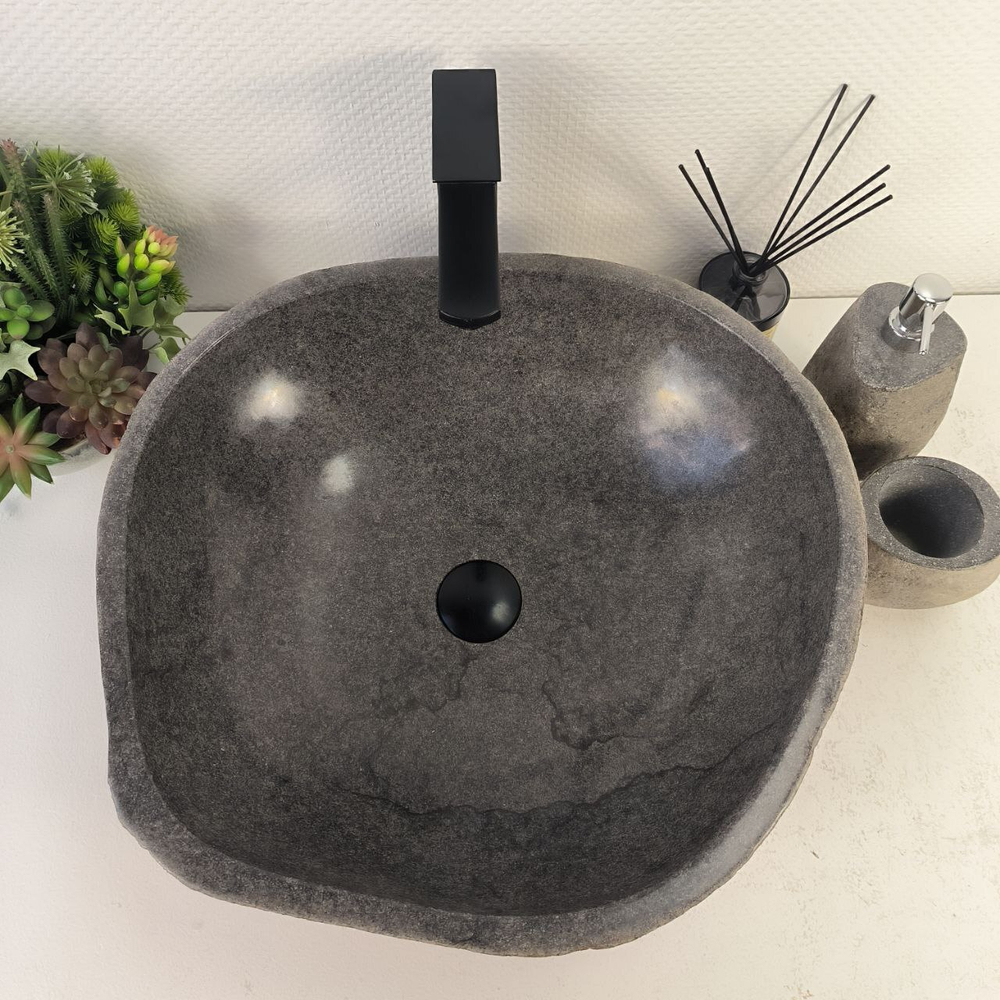 Раковина из речного камня RS-6939 (51*48*15)