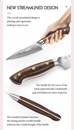 Кухонный нож Hezhen X02M Utility нож 5 дюймов клинок 67 Layers Damascus рукоять микарта, длина лезвия 13,5 см