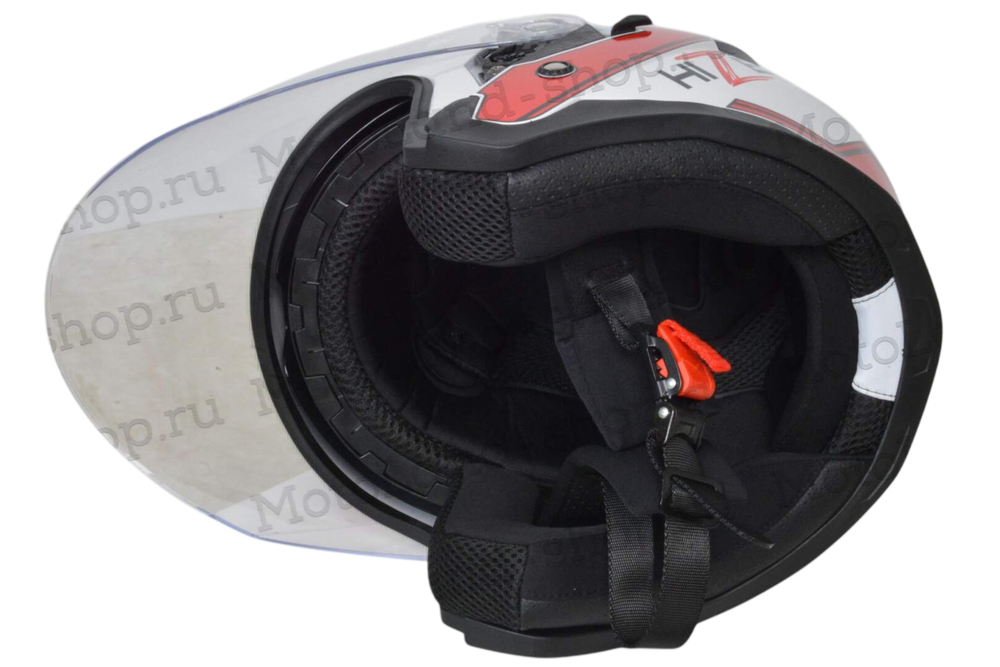 Шлем мото открытый HIZER J222 №1 (M) white/red (2 визора)