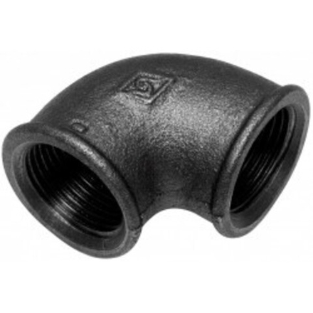 Угол, внутренняя резьба, 32 мм, чугун, цвет чёрный