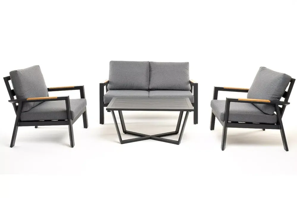 "Орхидея" лаунж-зона 4-местная из алюминия, цвет темно-серый