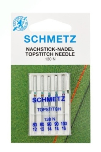Иглы 7 Schmetz Топ Стич набор 130/705H № 80(2), 90(2), 100, 5 шт