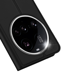 Чехол книжка из PU кожи черного цвета от Dux Ducis для Xiaomi 15 Ultra, серия Skin Pro Series Case