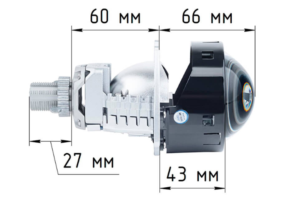 Билед модули Aozoom A19, 3.0 дюйма, 5500K, 58W/50W, крепление 3R и съемное гаечное (комплект, 2шт)