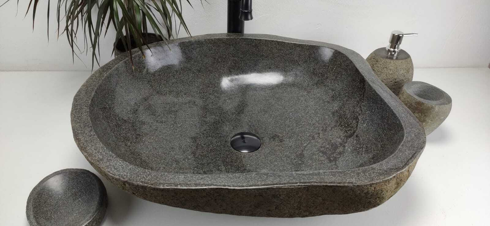 Раковина из речного камня RS-6851 (60*52*15)