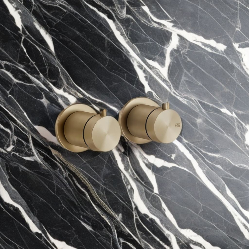 Термостат Gessi 316, встраиваемый, на 2 выхода, цвет Warm Bronze Brushed PVD
