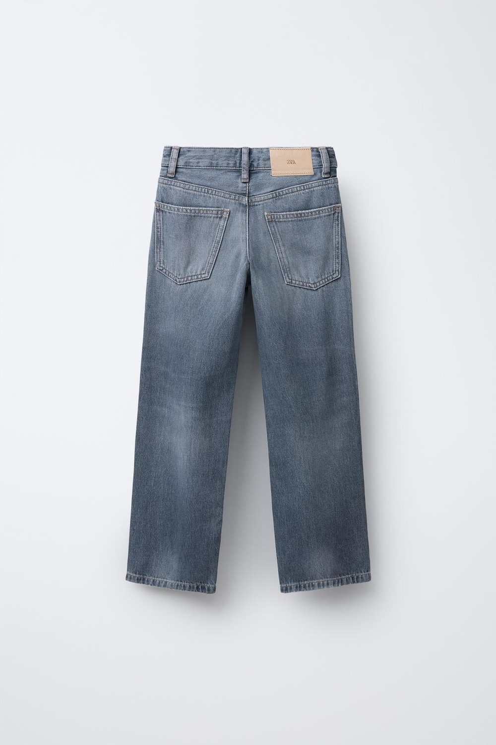 ZARA ДЖИНСЫ STRAIGHT, СЕРО-СИНИЙ